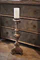Antique 1800 century French silver-plated altar candlestick in wood with a really nice patina. ...