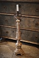Antique 1800 century French silver-plated altar candlestick in wood with a really nice patina. ...