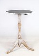 Pedestal table with gray column and black top plate from the 1920s.Dimensions in cm: H:70.5 ...