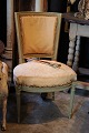 Old French 1800 century Louis Seize chair in delicate light green color with super nice patina. ...
