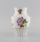 Herend porcelain vase with hand-painted flowers and berries. Gold decoration. 1940s.Measures: ...