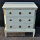 Danish original painted Louix XVI chest of drawers, 1780 - 1800. Painted pine with gildings. ...