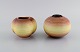Gertrud 
Lönegren 
(1905–1970) for 
Rörstrand. Two 
round vases in 
glazed 
ceramics. 
Beautiful peach 
...