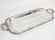Elongated dish in silver-plated brass from around the 1930s.Dimensions in cm: H:4 W:63 D:27