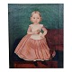 A Danish 
painting around 
1860. 
A girl in a 
dress with an 
apple. Oil on 
canvas. 
Unsigned. 23,5 
...