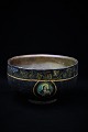 Decorative, 
Swedish 18 
century wooden 
bowl with 
original black 
paint with 
religious 
motifs, leaf 
...
