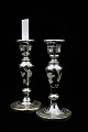 A pair of fantastic fine Swedish 1800 century candlesticks in poor man's silver (Mercury Glass) ...