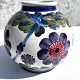 Aluminia, Ball 
vase with 
flowers # 
465/431, 16.5cm 
high * With 
edge chip under 
the bottom *