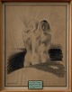 Aage Sikker Hansen. Rare drawing in original frame. Dimensions: 52 x 41 cm. Signed and dated in ...