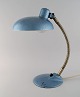 Adjustable desk lamp in original turquoise metallic lacquer. Industrial design, mid 20th ...