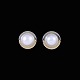 Erling Boye Rasmussen. 14k White & Yellow Gold Ear Clips with Pearl.Designed and crafted by ...