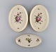 Three Royal 
Copenhagen 
Frijsenborg 
dishes in 
hand-painted 
porcelain with 
flowers and 
gold edge. ...