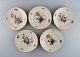 Five Royal 
Copenhagen 
Frijsenborg 
lunch plates in 
hand-painted 
porcelain with 
flowers and 
gold ...