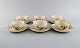 Six Royal 
Copenhagen 
Frijsenborg 
teacups with 
saucers in 
hand-painted 
porcelain with 
flowers and ...