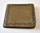 Antique album with glossy pictures, 19th century Denmark. Canvas bound with print. 9 x 10 cm.