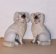 Pair of faiance figures faience dogs from Staffordshire in England. Made around 1900. In perfect ...