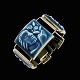 Jais Nielsen. Gilded Sterling Silver Bracelet with blue glaced Ceramic.Designed by Jais ...