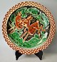 Dish, Humlebæk Pottery Factory, 20th century Denmark. Pottery. Polychrome decorated with two ...