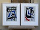 Pair of serigraphs by Robert Jacobsen, numbered and signed in wooden frames with mat and glass. ...