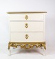 Antique chest of drawers in one with white and gold painting from around the 1930s.H:77 W:68 ...