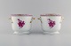 Herend Chinese Bouquet Raspberry. Two flower pots in hand-painted porcelain modeled with ...
