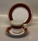 3 pcs in stock
	102 Cup and 
saucer 1.25 dl 
(305) Wagner 
Bing and 
Grondahl White 
base, rust red 
...