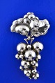 Grape Sterling silver brooch, Moonlight Grapes # 217B. height 6.6 X 4 cm. 2 9/16 x 1 9/16 ...