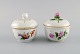 Fürstenberg, 
Germany. Two 
antique lidded 
bowls in 
hand-painted 
porcelain with 
flowers and 
gold ...