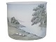Small Bing & Grondahl oblong vase decorated with landscape all the way around.The factory ...