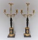 Empire bronze Candlesticks. Probably French about 1810. A pair. Height 48 cm.