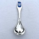 Children's 
spoon in 
sterling silver 
with monogram 
in enamel. Made 
by W&S 
Sørensen, 15 cm 
long, ...