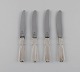 Hans Hansen 
silverware no. 
7. Four art 
deco fruit 
knives in 
silver (830) 
and stainless 
steel. ...
