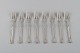 Hans Hansen 
silverware no. 
7. Eight art 
deco silver 
(830) pastry 
forks. 1930s.
Length: 13 ...