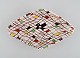 Aldo Londi for Bitossi. Mondrian dish in glazed stoneware with hand-painted 
checkered pattern. Italian design, 1960s.
