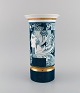 Large Hollóháza porcelain vase. Art deco motifs and gold border. Mid 20th century.Measures: 30 ...