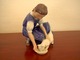 Royal Copenhagen FigurineGirl feeding a cat