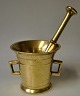 Brass mortar with pistil, 1872, Denmark. Corpus with two handles. On the side inscription: Maren ...