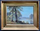 Schmidt, Christian Alexander (1842 - 1903) Denmark: A forest lake. Oil on canvas. Signed 1888. ...