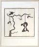 Poul Agger Lithograph in silver frame with passepartout. Signed Poul Agger-76. Marked E.T. for ...