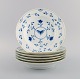 Six Bing & 
Grøndahl 
Butterfly deep 
plates in 
hand-painted 
porcelain with 
gold rim. Model 
number ...