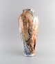 Arabia, Finland. Large art deco vase in glazed faience. Beautiful marbled glaze. ...