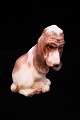 Dahl Jensen porcelain figure of Basset Hound. H:14 cm. Marked Royal crown / DJ 1065. 2nd ...