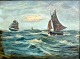 Luckmann, A. E (19th/20th century): Ships on the sea. Oil on canvas. Signed. 60 x 80 ...
