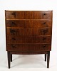 Chest of drawers in rosewood of Danish design with a curved front from around the 1960s.H:73.5 ...