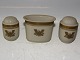 Royal 
Copenhagen Gold 
Horn (Guldhorn) 
Pattern, Salt- 
and pebber 
shaker and 
cigaret ...