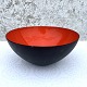 Krenit bowl, Red enamel, 25cm in diameter, 11cm high, Design Herbert Krenchel *With wear and ...