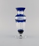 Bohemian glass 
vase in clear 
and blue art 
glass. Classic 
style. Mid 20th 
century.
Measures: ...