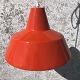 Louis Poulsen work pendant in orange enamel. 35 cm in diameter. Has a large enamel chip and ...