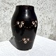 Ceramic vase, Brown with white swirls, 25cm high, 19cm wide, Brand: KK 181 *With several chips ...