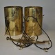 Dutch grain gauge in brass, 19th century. Consisting of two identical cylinders and weight arm ...